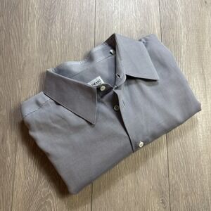 GIORGI ARMANI Current Men's Shirt Gray Long Button Sleeve Dress Size 44 17 L